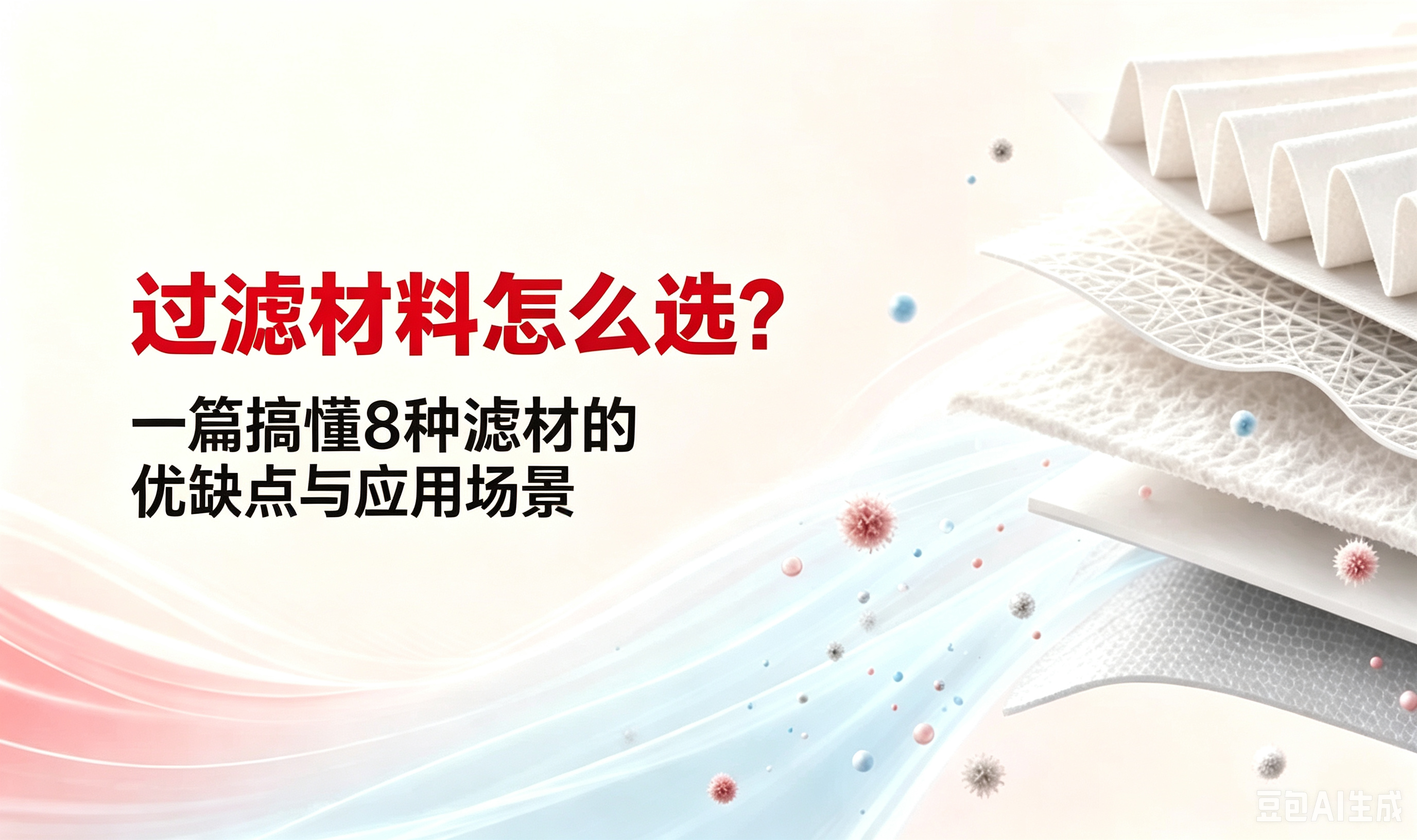 过滤材料怎么选？一篇搞懂玻纤、PP、聚酯、PTFE等8种滤材的优缺点和应用场景