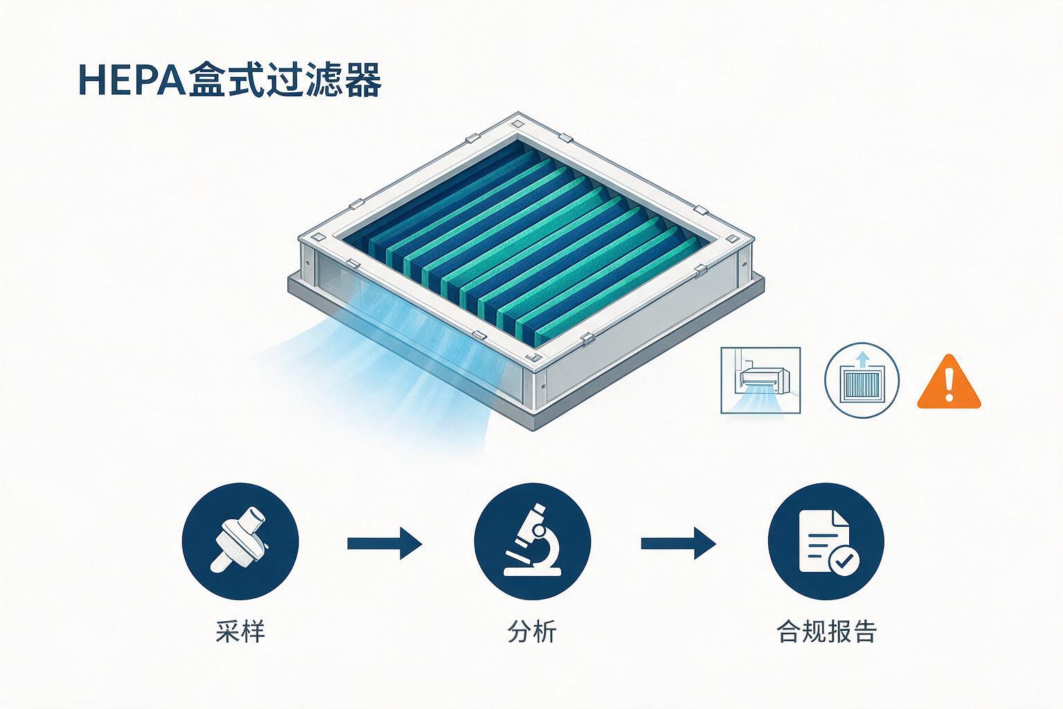 流程图:HEPA盒式过滤器是什么?一个盒子里装了什么:采样、分析与合规报告流程