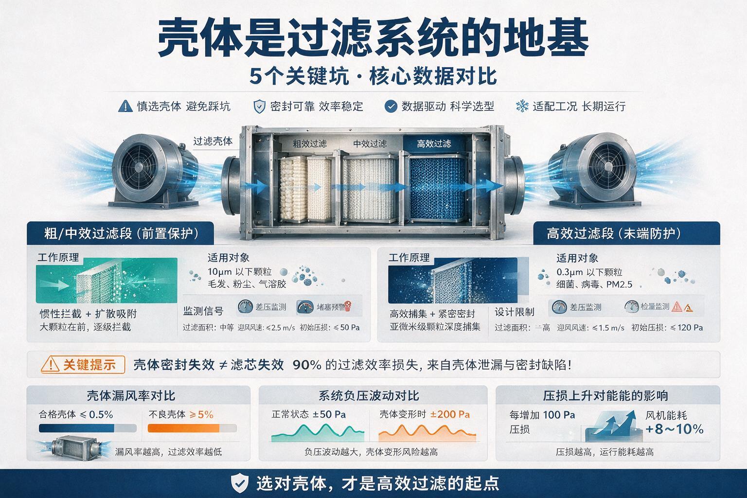 对比:壳体是过滤系统的地基,先看这组数据(含空气过滤器壳体考量):过滤器分工、工作原理与监测信号